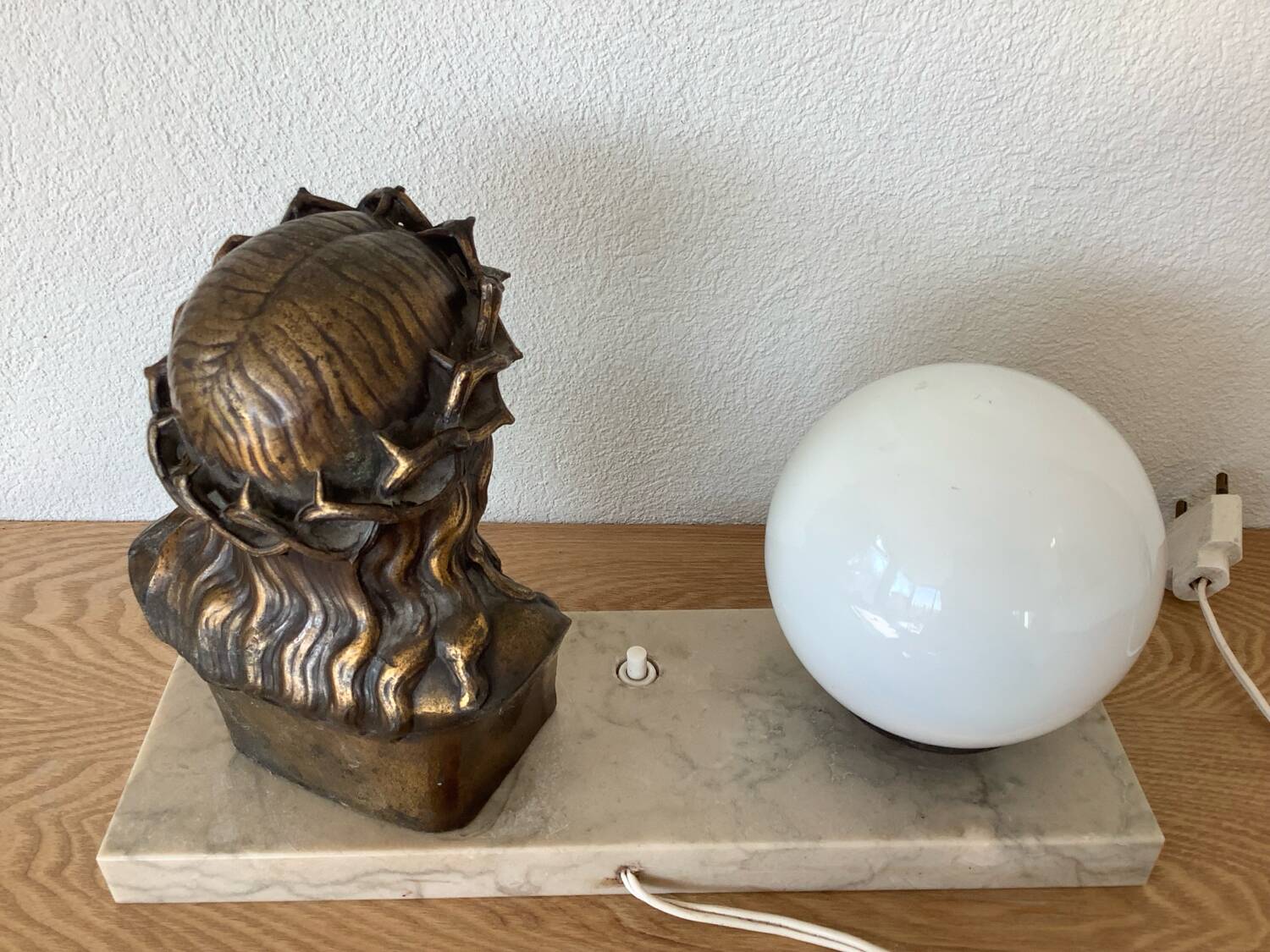 Christ bronze lamp signed L. Artaux