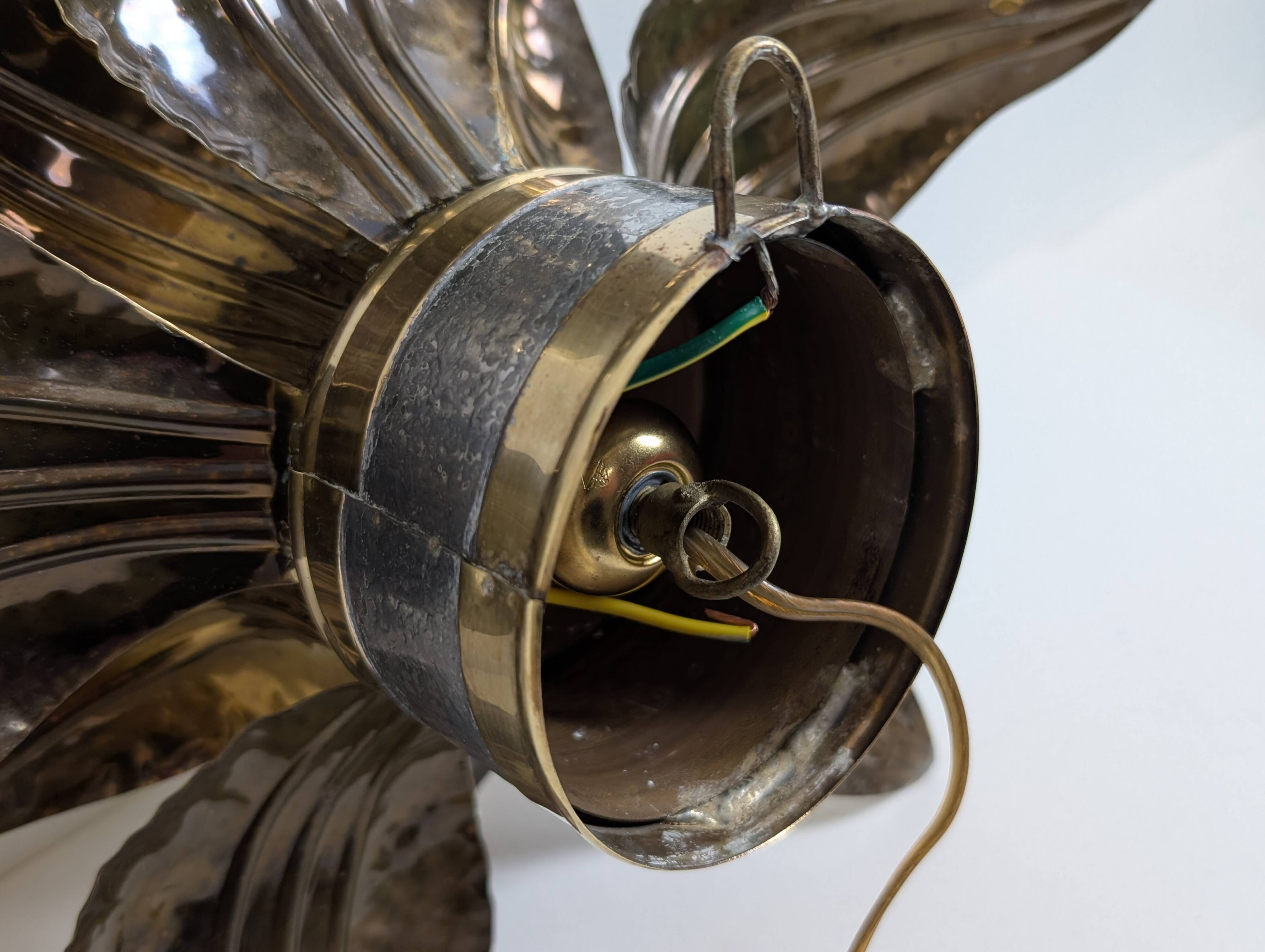 70's Brutalist Brass Wall/Ceiling Light