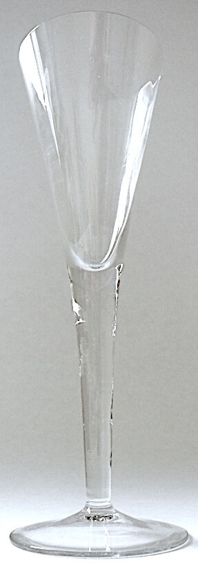Suite of six colorless crystal champagne flutes