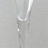 Suite of six colorless crystal champagne flutes