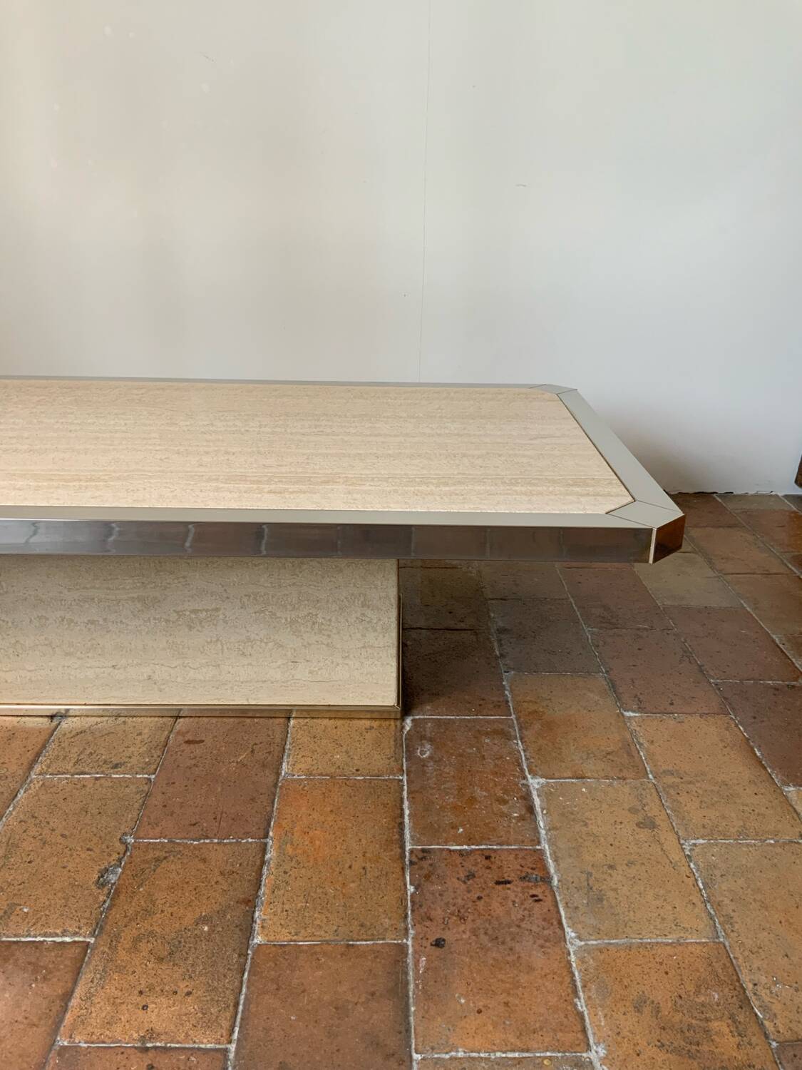 Coffee table and travertine