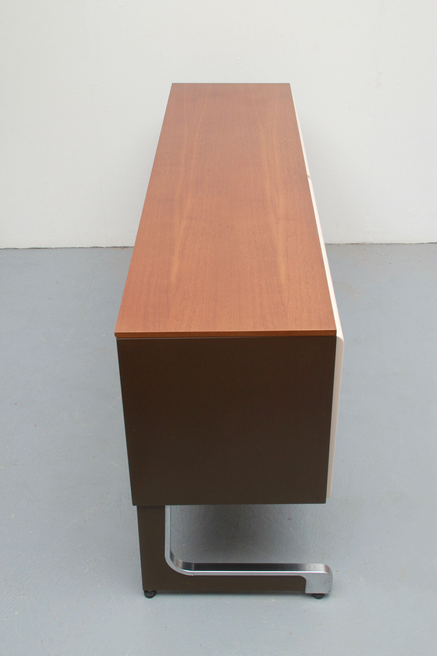 1970s sideboard room-devider in metal and teak