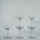 set of 5 engraved crystal champagne glasses 1950