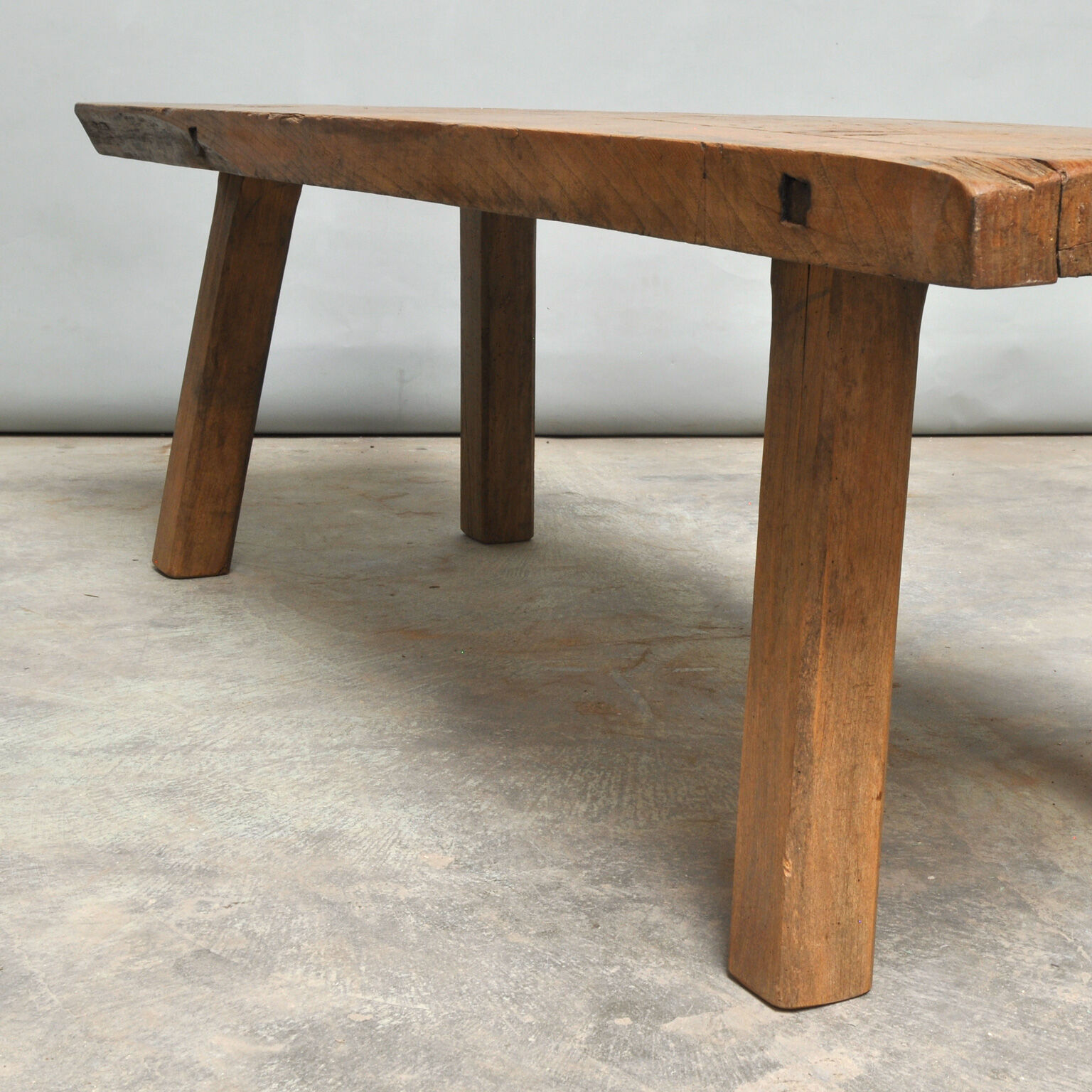 Vintage Oak Butcher's Block Coffee Table/Bench, 1930 s