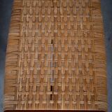 Teak and Woven Stools, Denmark, 1960s, Set of 2