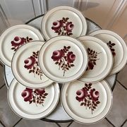 Lot de 8 assiettes plates Moulin des Loups modèle "Roubaix" années 40