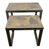 Tables d'appoint ou de plante brutalistes vintage, années 1970