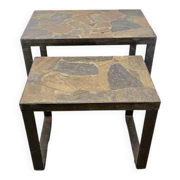 Tables d'appoint ou de plante brutalistes vintage, années 1970