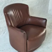 Mid century club chair in cigar-brown patinated leather, 1960s