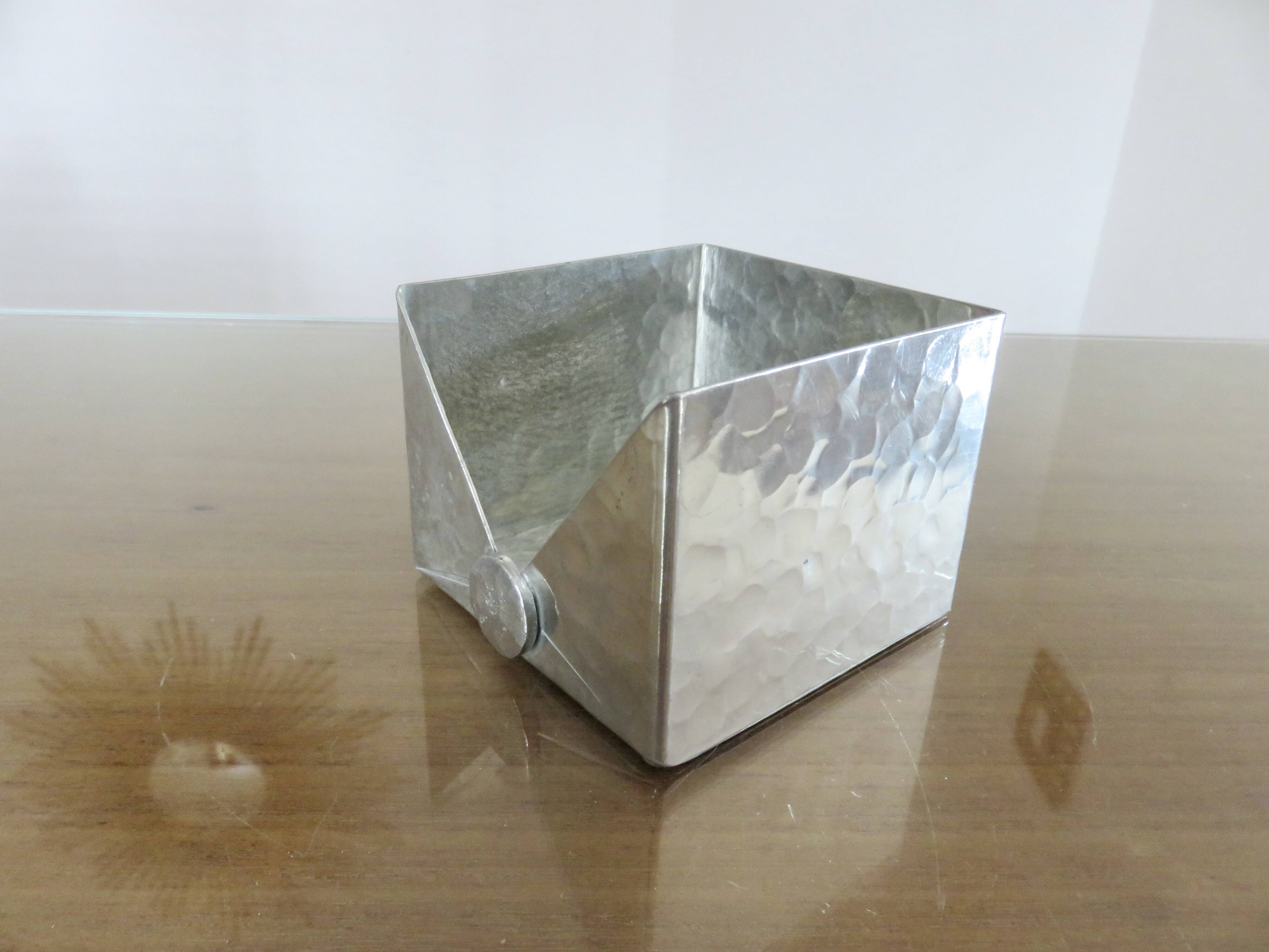 Modernist "Jean Goardere" post it holder in handmade pewter, 1970