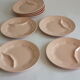 8 plates pink 50's Digoin