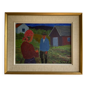 Vintage Oil Painting Landscape signed by Svan Grandin (1906- 1982)