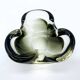 Murano ashtray, black and smoky grey, 1970