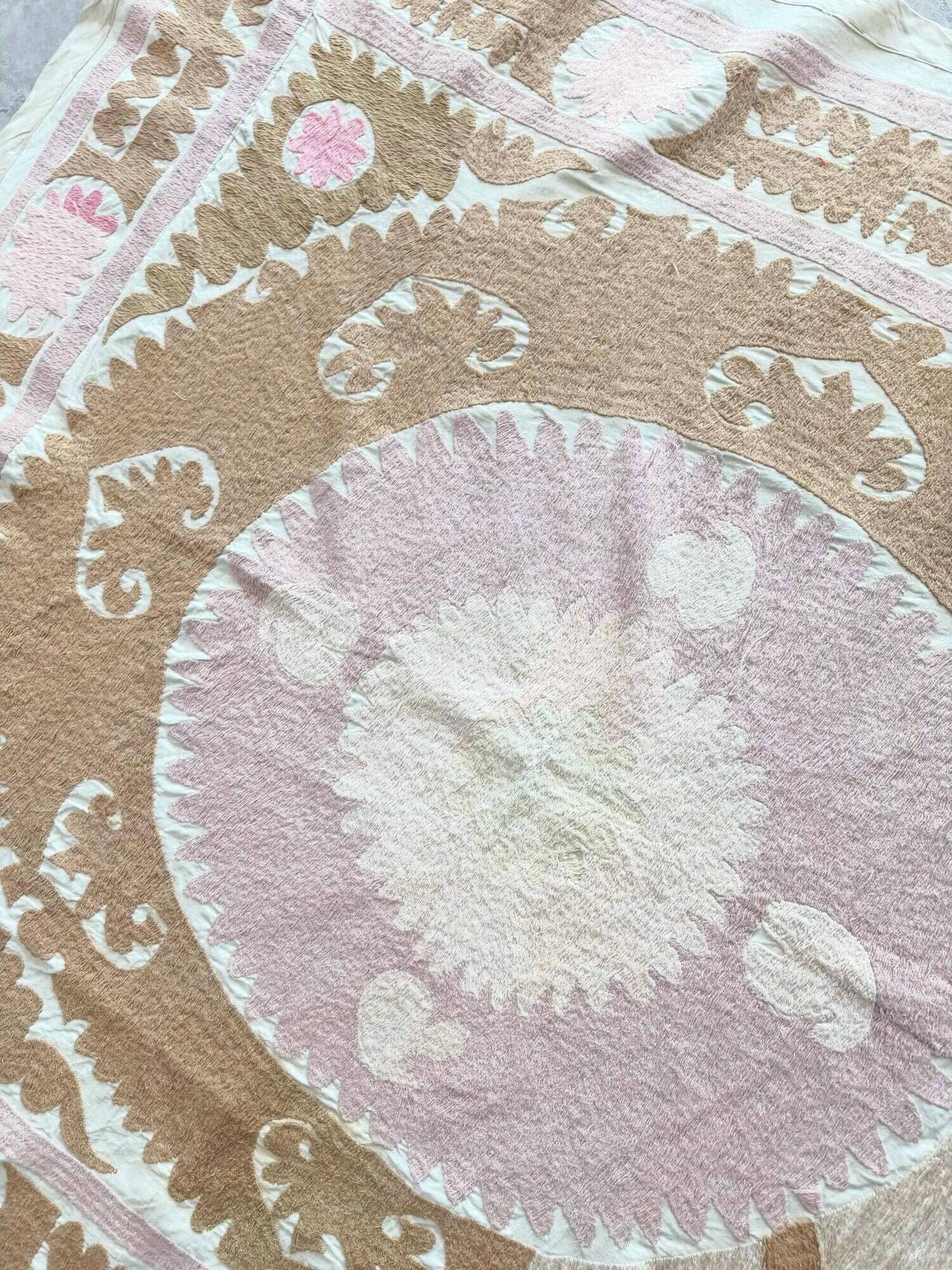 Vintage hand-embroidered tablecloth 136x143 cm