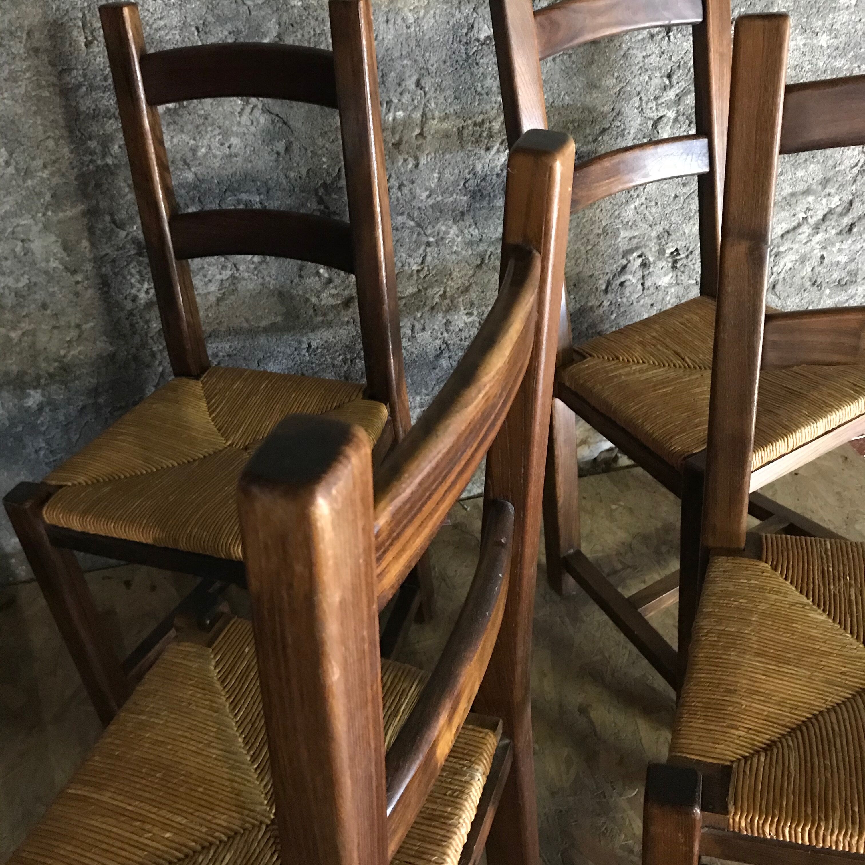 Set of 4 canned chairs