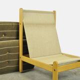 🟡 Vintage oak lounge chair with wool upholstery / Denmark 1960s