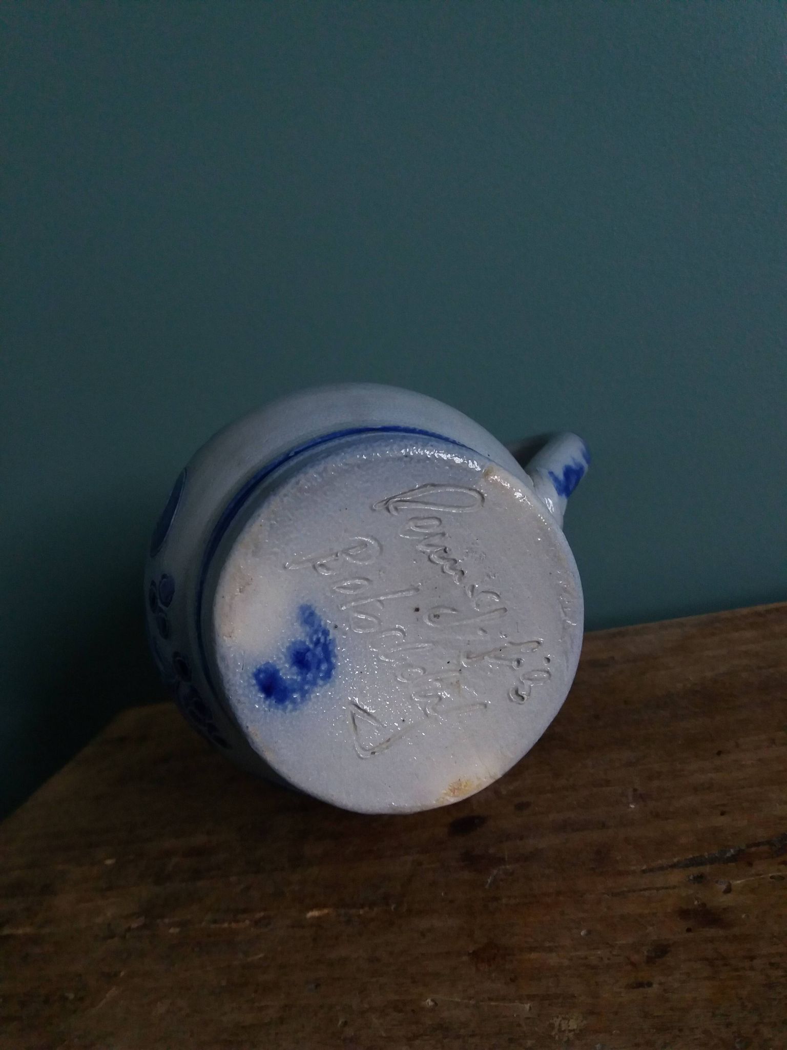 Alsace stoneware pitcher signed Remmy fils Betschdorf