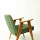 Fauteuil Vintage 366 de J. Chierowski Fauteuil Bois Clair Herbe Verte Scandinave
