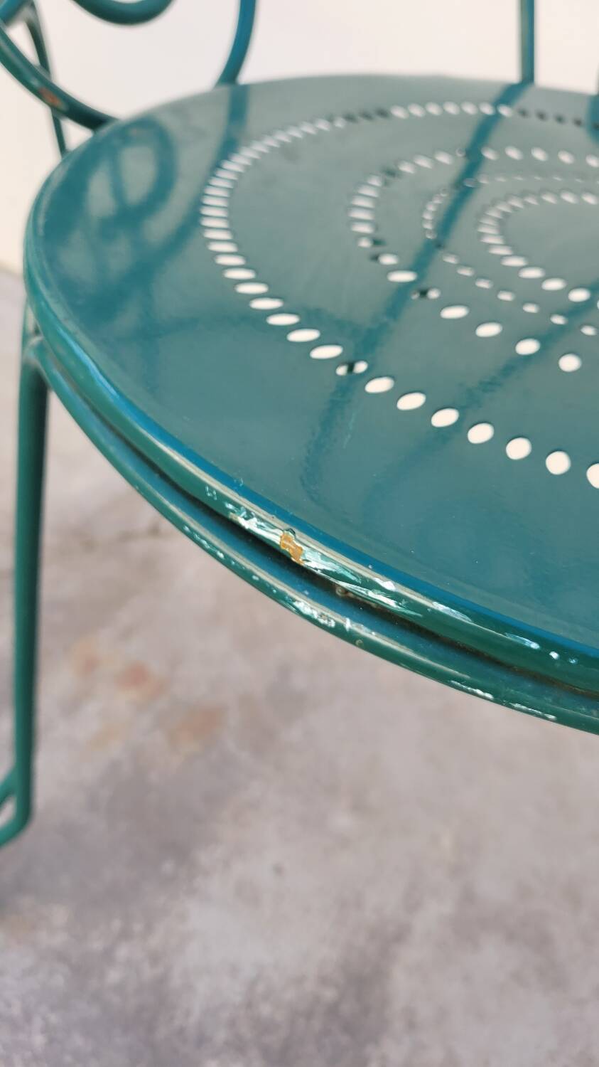 Série de 4 fauteuils de Jardin Fermob en fer ancien
