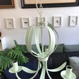 Green water metal chandelier