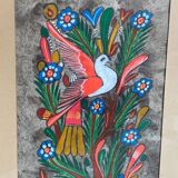 Painting on paper by Amate Bird and flowers
