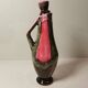 Ancien Pichet, Cruche, Carafe en Céramique Rose et Marronstyle Vallauris Vintage
