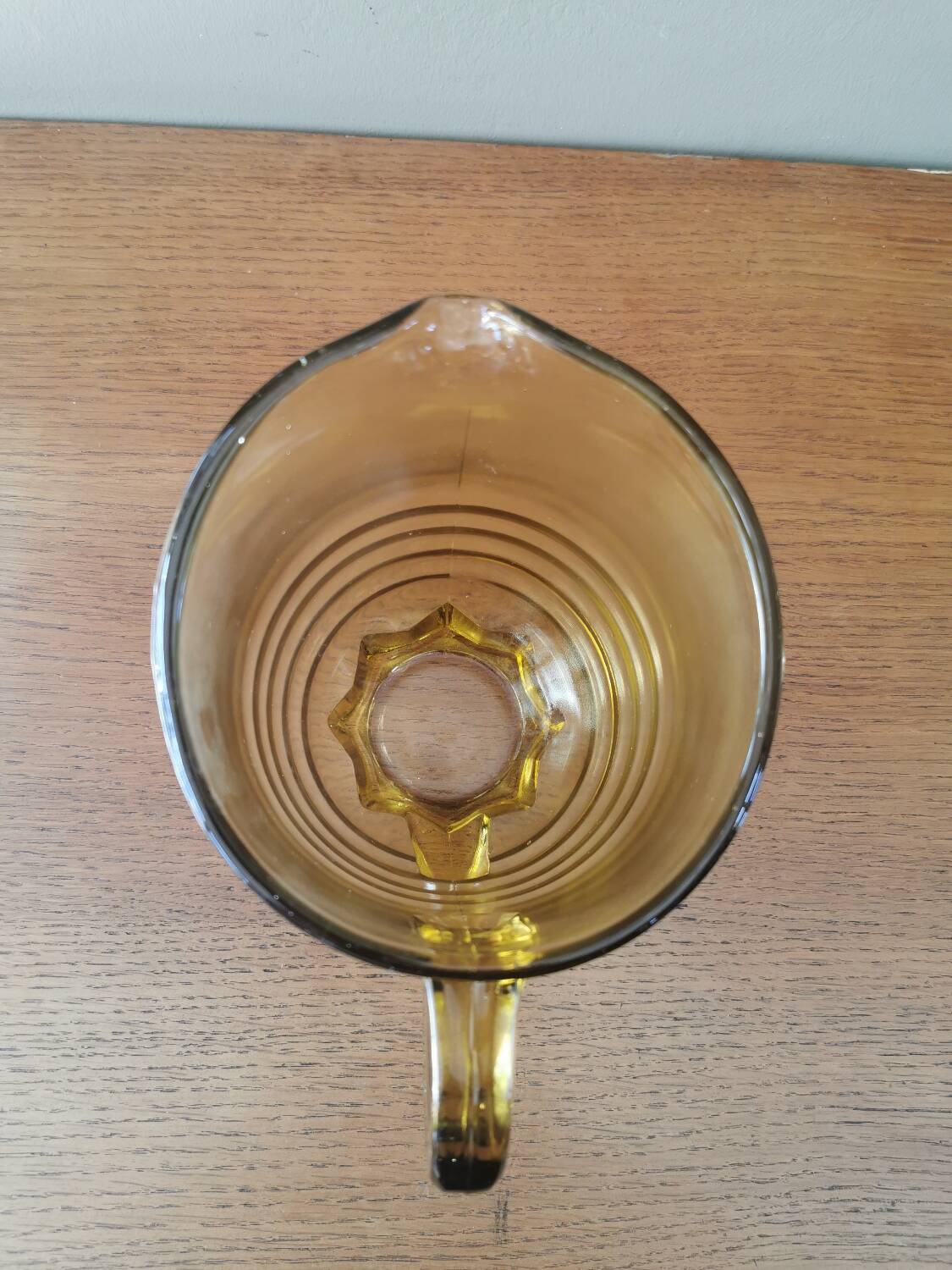 Vintage yellow glass pitcher