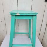 Blue wooden stool