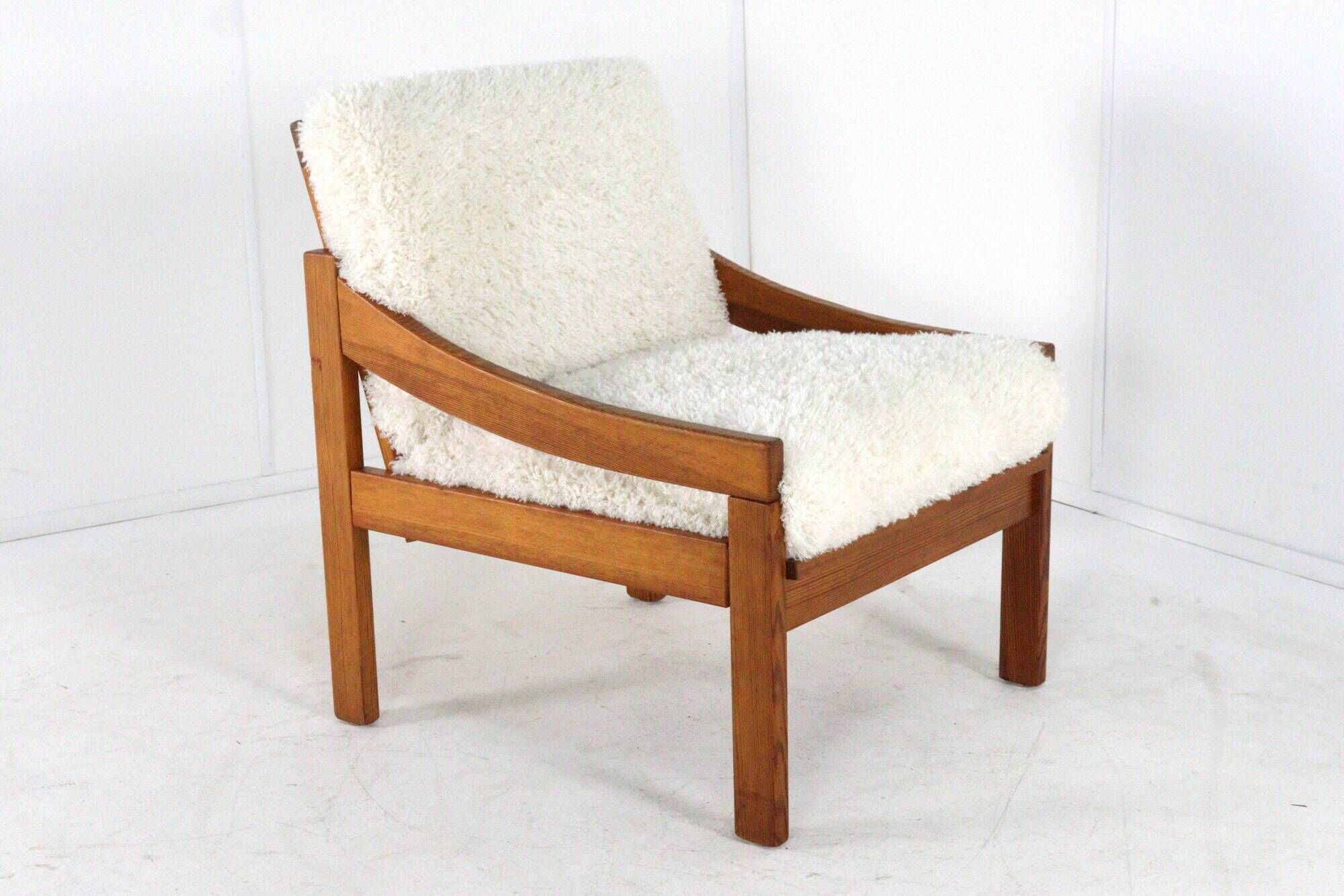 Pine armchair 'Gassel' Cream | one off a kind designer chair custom made