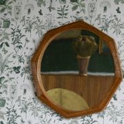 Octagon Shape Framed Pencil Reed Wall Mirror