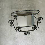 Twisted wrought iron wall-mounted coat rack