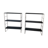 Pair of black string shelves, 1960 - 58x49cm