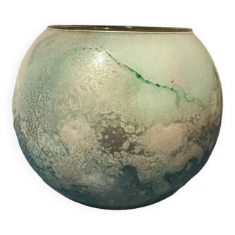 Vase boule en verre laqué Jean-Noel Bouillet