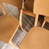 Set of 4 bistro chairs in painted wood