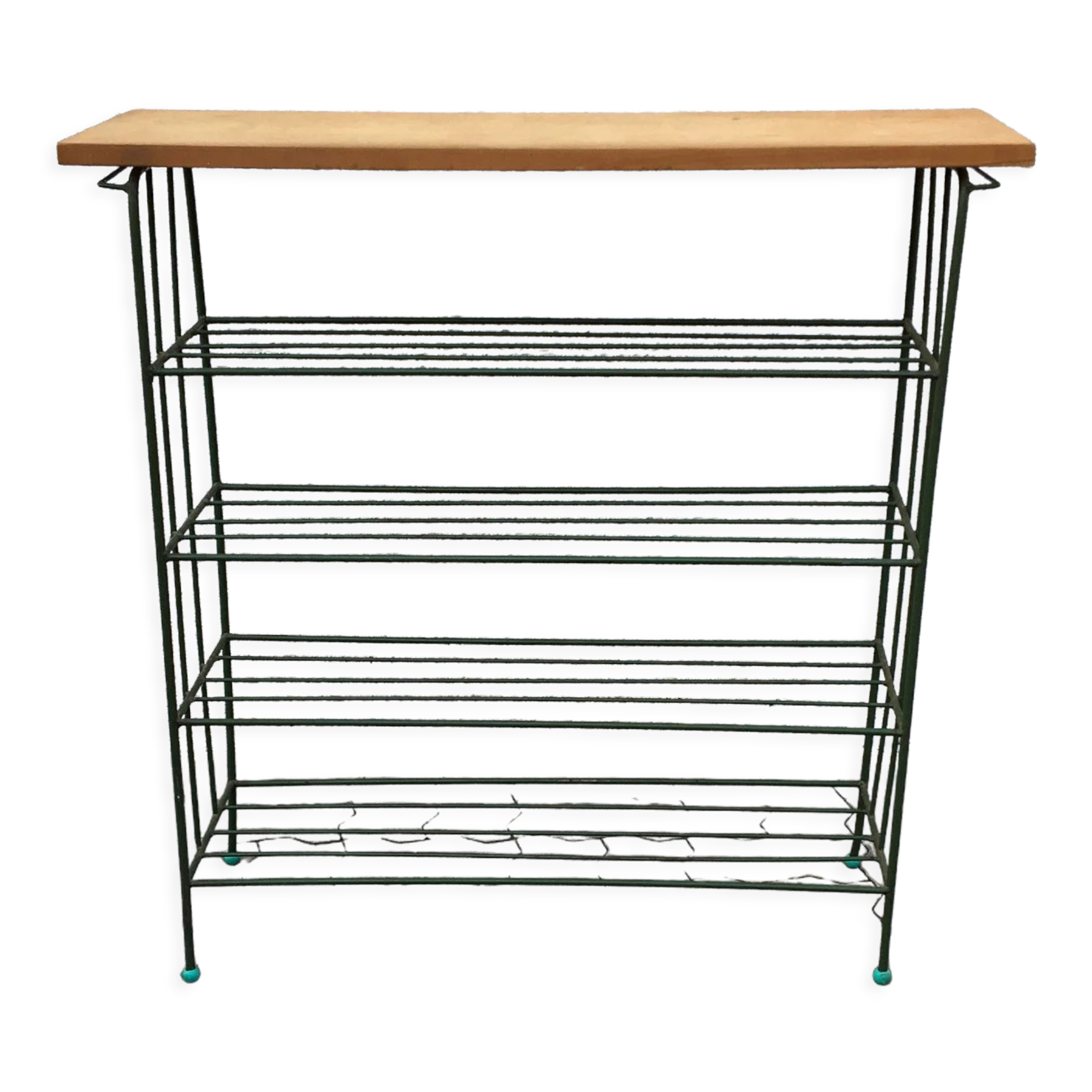 Vintage metal shoe rack table mid century 70s czechoslovakia