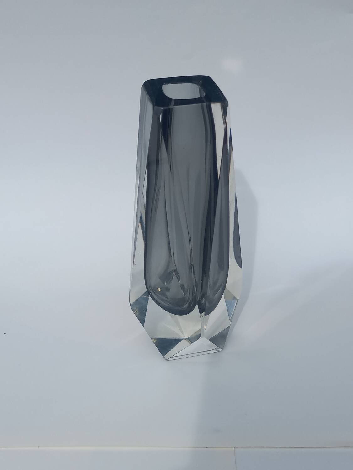 Faceted Murano Sommerso Vase by Flavio Poli
