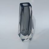 Faceted Murano Sommerso Vase by Flavio Poli
