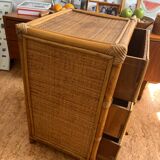 Commode en rotin vintage