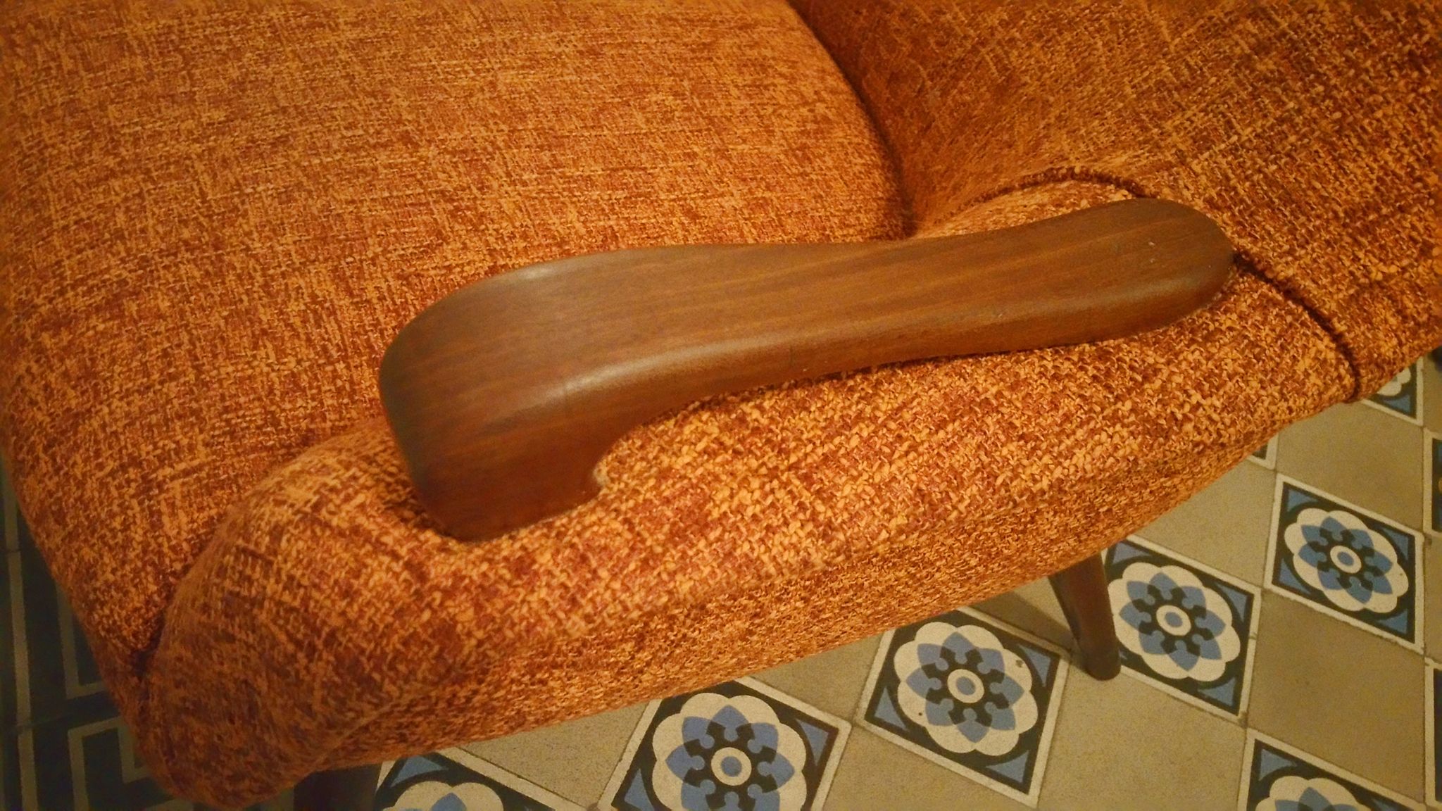 Sofa Orange organic Danish 50s/60s