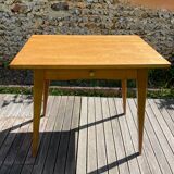 Vintage desk 1950-60 light oak compass legs