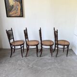 Série 4 chaises bistrot cannage Fischel n019