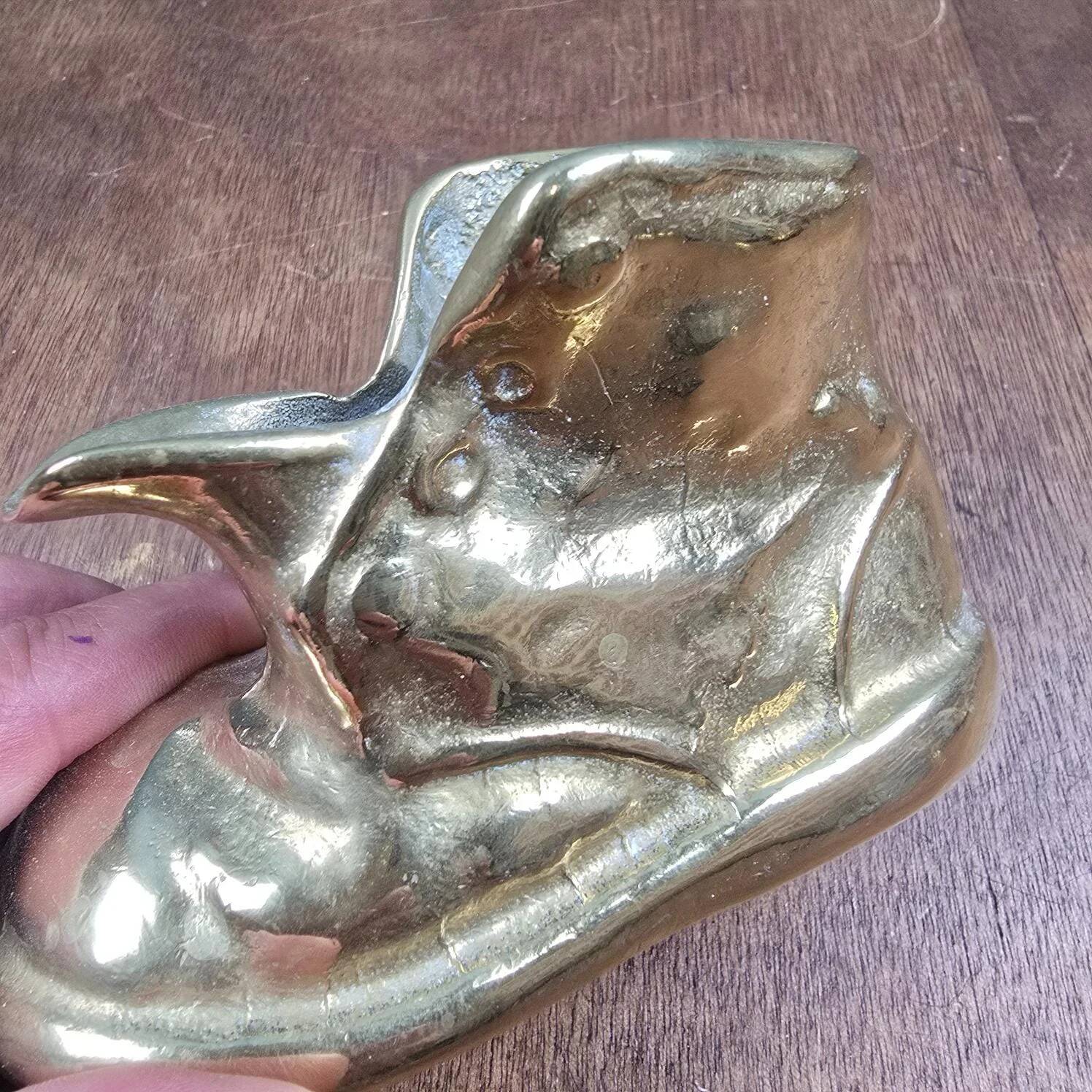 Vintage shoe in gilded brass – Fancy trinket dish or small ashtray