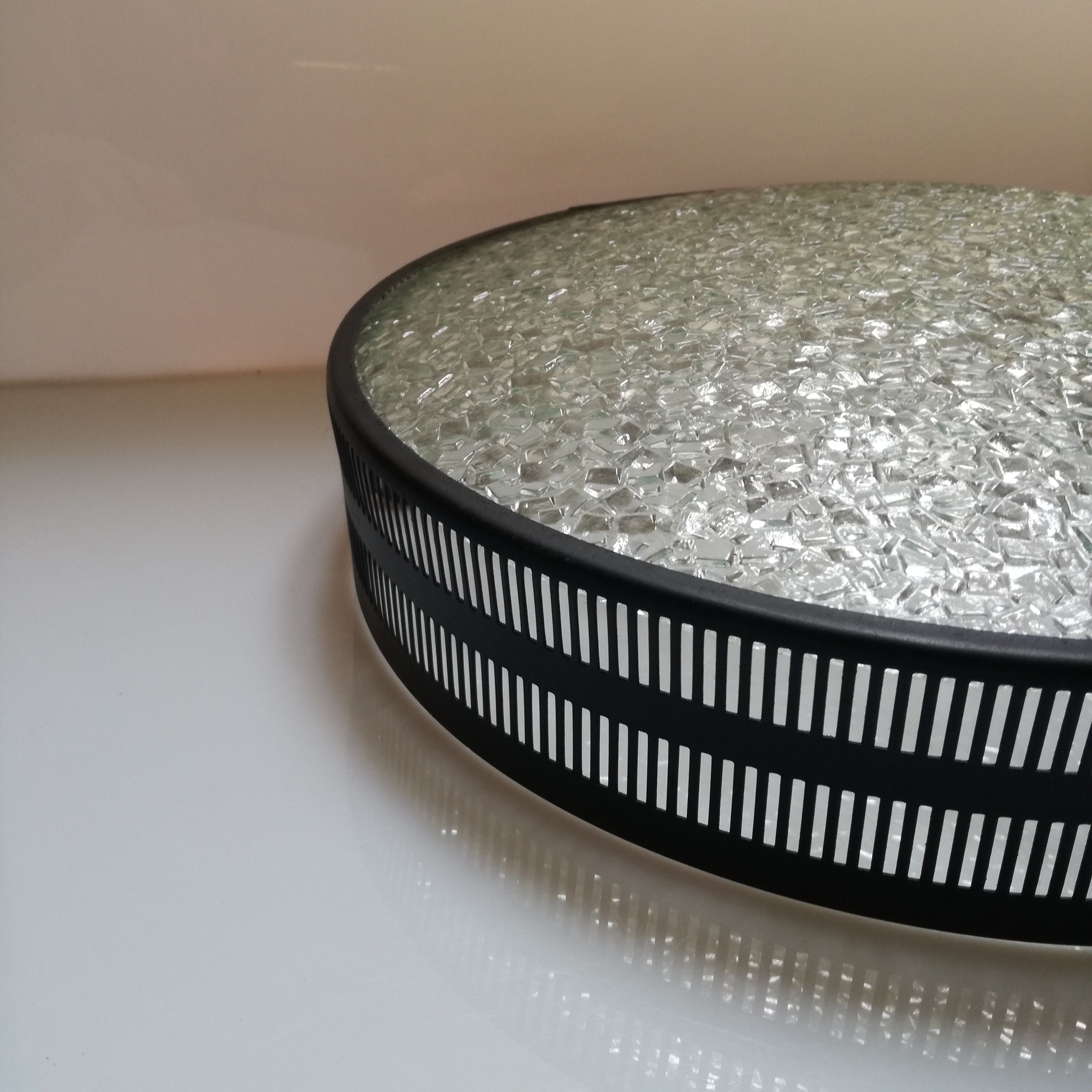Saucer suspension in metal and glass 1960