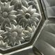 Art Deco glass cup with sandblasted flowers