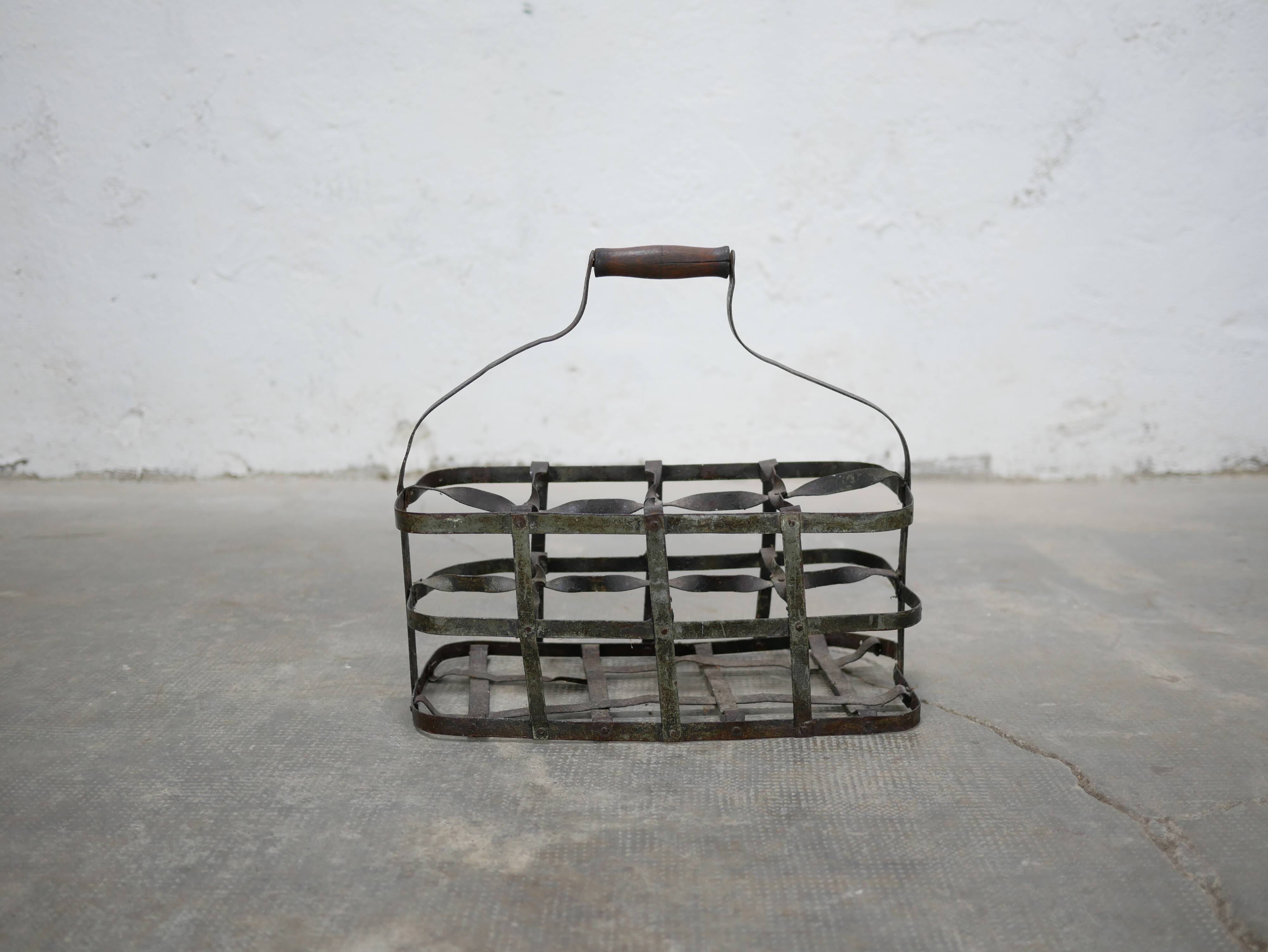 Vintage metal bottle rack
