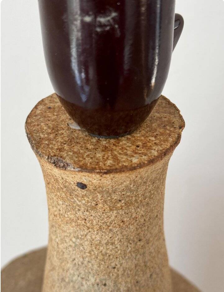 Vintage stoneware table lamp by Bodil Marie Nielsen, 1970s