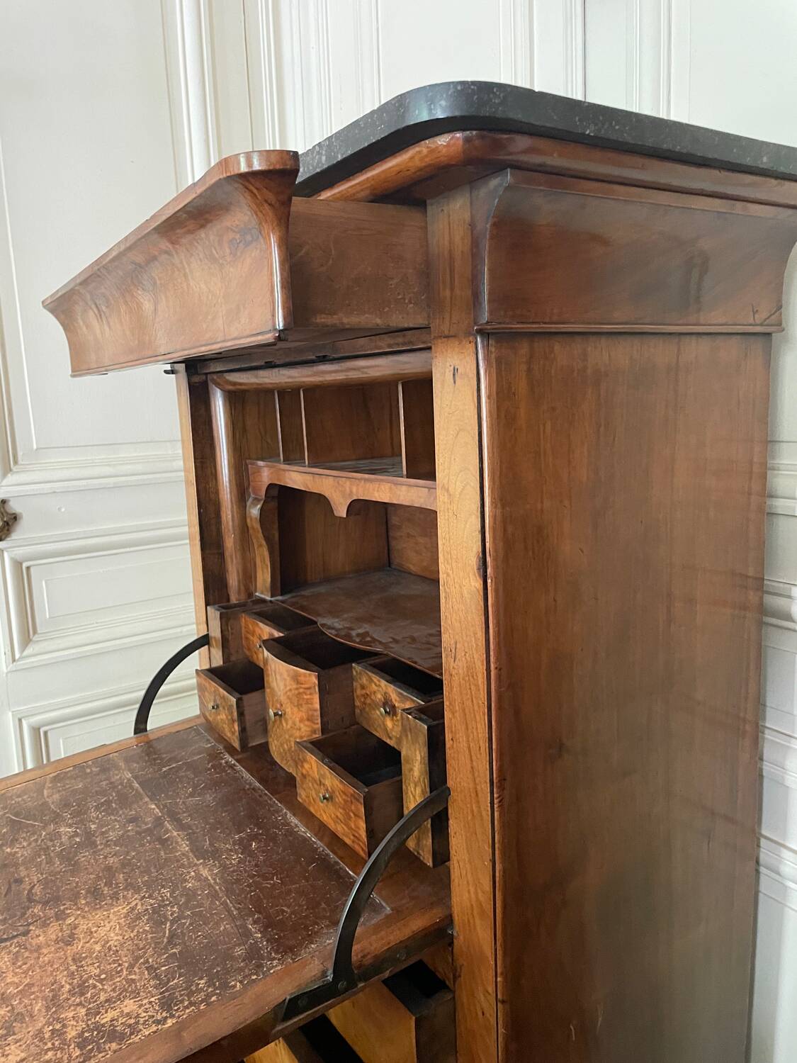 Restoration period mahogany secretary