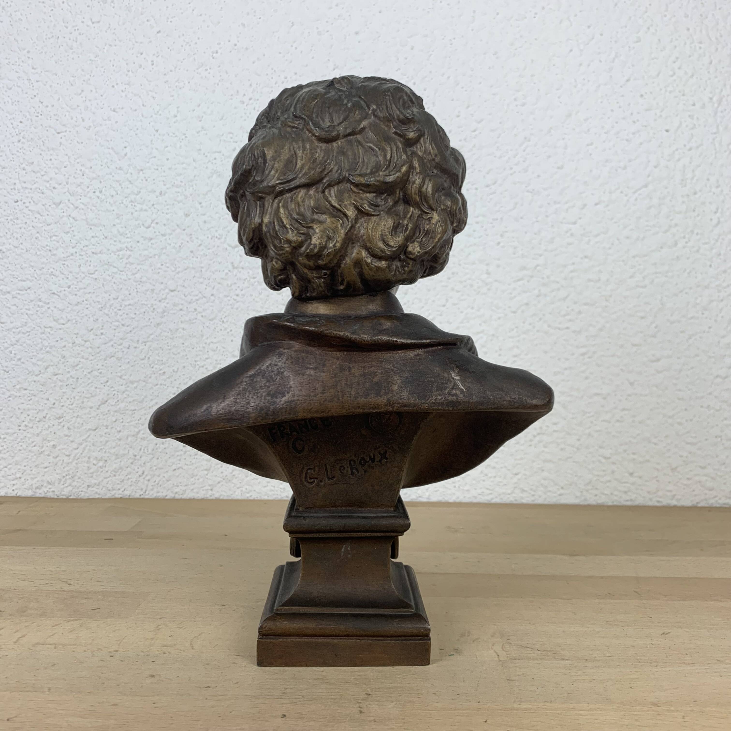 Buste Beethoven régule d'après Gaston Leroux