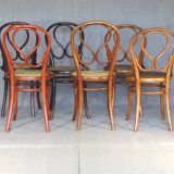 Set of 6 chairs no. 20 known as "omega" caned, including 3 thonet.