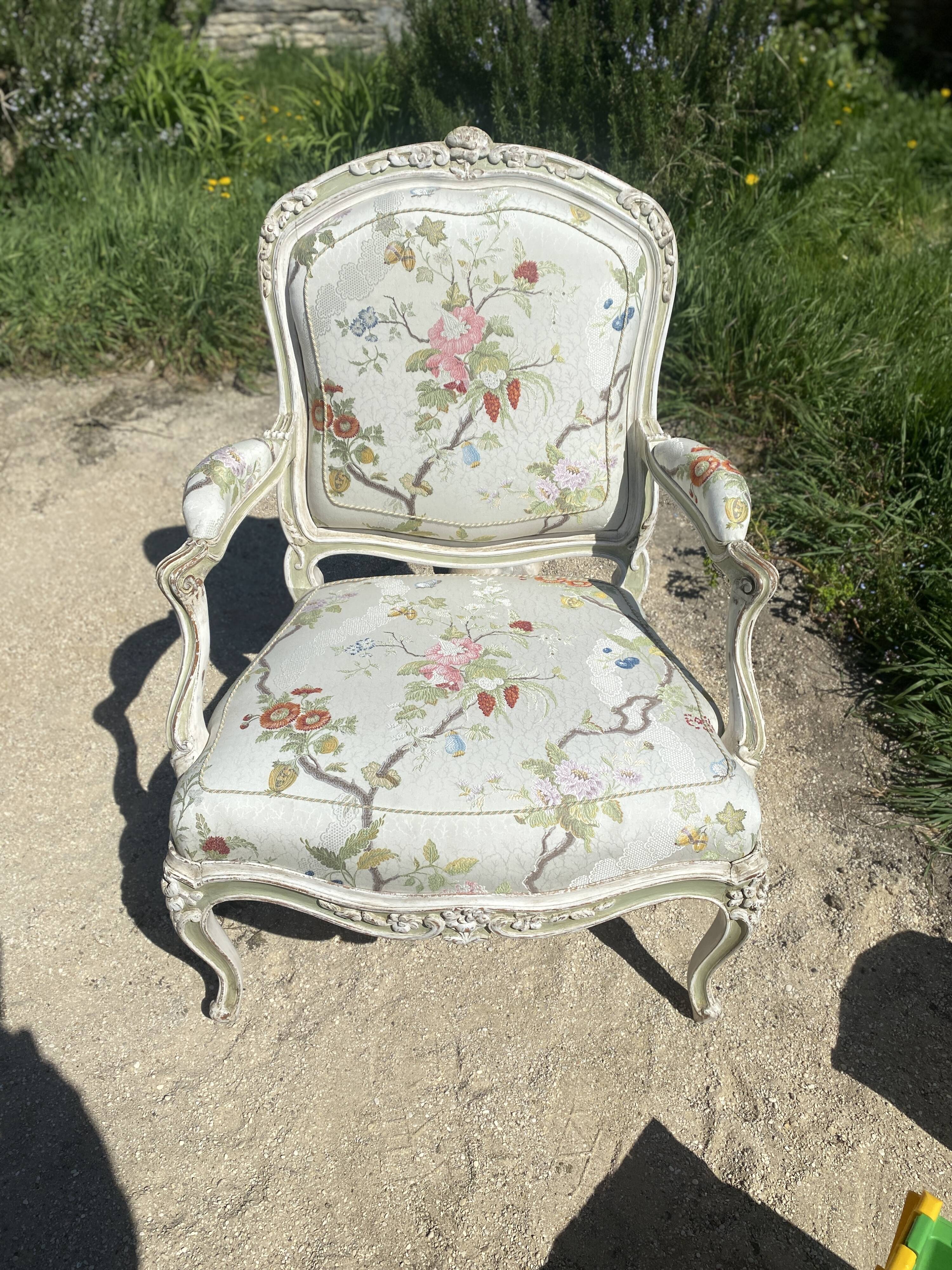 flowered bnac armchair
